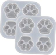 double cat paws epoxy mold – cute cat footprint resin casting silicone mold set, 5 x 5cm logo