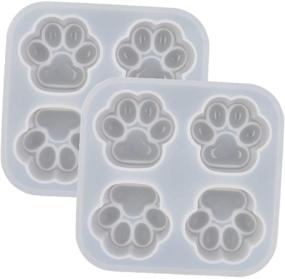 img 3 attached to Double Cat Paws Epoxy Mold – Cute Cat Footprint Resin Casting Silicone Mold Set, 5 x 5cm