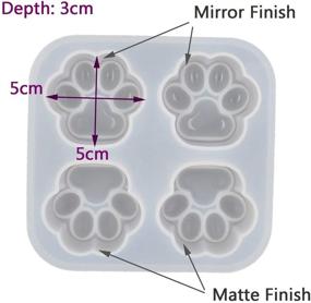 img 2 attached to Double Cat Paws Epoxy Mold – Cute Cat Footprint Resin Casting Silicone Mold Set, 5 x 5cm