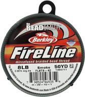 🧵 beadsmith fireline smoke 50 yards - durable 8lb braided bead thread logo