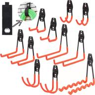 🧱 12-piece heavy-duty tidihauset wall-mounted garage organizer - orange hooks for efficient storage of ladders, bicycles, and gardening tools logo
