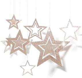 img 3 attached to 🌟 Shimmering Champagne Gold Star Garland: Perfect for Birthday Party Decor, Baby Shower, Anniversaries, Engagements, Christmas, New Year, Weddings, Graduations, Ramadan, EID - Stylish Hanging Streamer Backdrop Banner