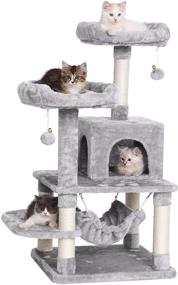 img 4 attached to 🐱 BEWISHOME MMJ53: Ultimate Multi-Level Cat Tower with Scratching Post, Plush Perch, and Jumping Platform – A Perfect Indoor Cat Condo and Activity Center for Your Feline Friend