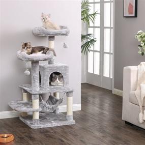 img 3 attached to 🐱 BEWISHOME MMJ53: Ultimate Multi-Level Cat Tower with Scratching Post, Plush Perch, and Jumping Platform – A Perfect Indoor Cat Condo and Activity Center for Your Feline Friend