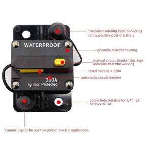 img 3 attached to ANJOSHI 200Amp Circuit Breaker 30A-300A Inline Fuse Inverter with Manual Reset - High performance breaker for Car Truck Rv ATV Marine Boat Vehicles/Electronic Systems