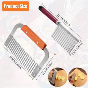 img 2 attached to 🔪 Set of 2 Stainless Steel Crinkle Cutters for Potatoes, Vegetables, and Fries - Wavy Slicers for Effortless Kitchen Crinkle Cuts, Salad Preparation, Chip Making - Perfect for Chopping Cucumbers, Carrots, and Fruits