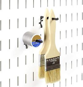 img 3 attached to 🖌️ Black Paint Brush and Thread Spool Holder Organizer Pegs for Wall Control Metal Pegboard - (4) Pack of Narrow 3-Inch Reach Slotted Peg Hooks, Ideal for Paint Brushes and Spools