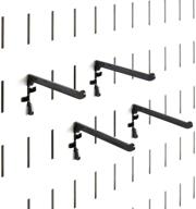 🖌️ black paint brush and thread spool holder organizer pegs for wall control metal pegboard - (4) pack of narrow 3-inch reach slotted peg hooks, ideal for paint brushes and spools logo