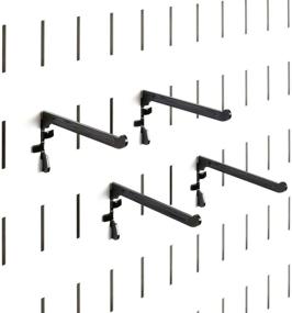 img 4 attached to 🖌️ Black Paint Brush and Thread Spool Holder Organizer Pegs for Wall Control Metal Pegboard - (4) Pack of Narrow 3-Inch Reach Slotted Peg Hooks, Ideal for Paint Brushes and Spools