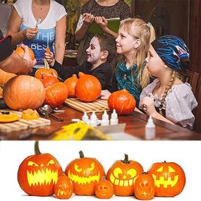 img 3 attached to Abell Halloween Pumpkin Carving Kit - 6 PCS 🎃 Sturdy Stainless Steel Tools Set for Jack-O-Lanterns with 2 Tea Lights
