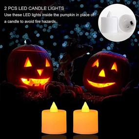 img 2 attached to Abell Halloween Pumpkin Carving Kit - 6 PCS 🎃 Sturdy Stainless Steel Tools Set for Jack-O-Lanterns with 2 Tea Lights