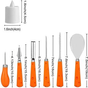 img 1 attached to Abell Halloween Pumpkin Carving Kit - 6 PCS 🎃 Sturdy Stainless Steel Tools Set for Jack-O-Lanterns with 2 Tea Lights