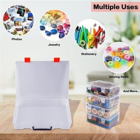 img 2 attached to 📦 Clear Multifunctional Storage Box with 1 Large Organizer and 4 Small Containers for Photos, Beads, Legos, Crafts, Nails, Stickers, Seeds, and Washi Tape - Ideal Art Supply Saver