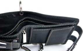 img 1 attached to 🔗 Genuine Leather Wallet Chain for Bikers