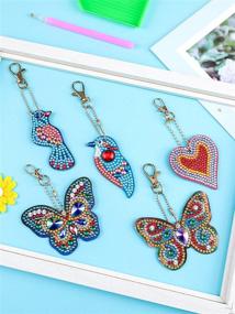 img 2 attached to Dazzle Your Style: 15-Piece DIY Diamond Painting Keychains for Unique Phone and Bag Decoration - Bird, Butterfly, and Heart Shaped Pendants!