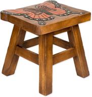 🦋 sea island imports monarch butterfly handcrafted acacia wood decorative short stool логотип