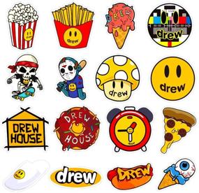 img 3 attached to 🔥 Drew House Cool Stickers: 50pcs for Teens' Fashion Skateboards, Laptops, Water Bottles, Helmets, Cars, Computers, Luggage, and Bikes