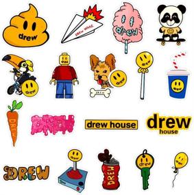 img 2 attached to 🔥 Drew House Cool Stickers: 50pcs for Teens' Fashion Skateboards, Laptops, Water Bottles, Helmets, Cars, Computers, Luggage, and Bikes