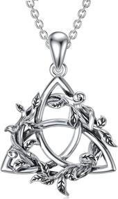 img 4 attached to 🍀 Celtic Knot Necklace - 925 Sterling Silver Oxidized Jewelry for Good Luck