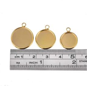 img 1 attached to Premium 20pcs 16mm Gold Round Bezel Pendant Trays: Ideal Stainless Steel Base for Jewelry Making