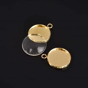 img 3 attached to Premium 20pcs 16mm Gold Round Bezel Pendant Trays: Ideal Stainless Steel Base for Jewelry Making