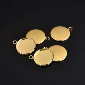 img 2 attached to Premium 20pcs 16mm Gold Round Bezel Pendant Trays: Ideal Stainless Steel Base for Jewelry Making