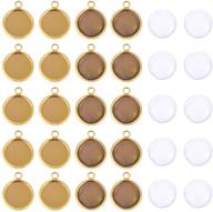 premium 20pcs 16mm gold round bezel pendant trays: ideal stainless steel base for jewelry making logo