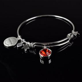 img 3 attached to 💎 Girls' Birthstone Crystal Expandable Bracelet - Silver Jewelry