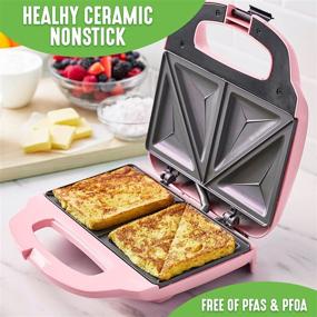 img 3 attached to Pro Healthy Ceramic Nonstick GreenLife Sandwich Maker in Pink