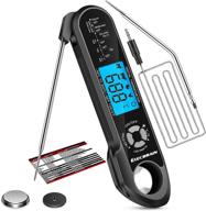 🌡️ waterproof dual probe meat thermometer with alarm, instant read food thermometer for kitchen, cooking, bbq, oil deep frying – backlight, calibration included logo