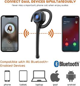 img 1 attached to 🎧 Беспроводные наушники с подавлением шума CVC8.0 Dual-Mic Bluetooth - Гарнитура HandsFree для всех устройств с Bluetooth, одноухое беспроводное наушник для iPhone Android, водителей грузовиков и деловых встреч