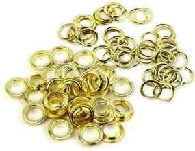 img 3 attached to QWORK 1/2 Inch Metal Grommet Eyelet Kit - 500 Pieces Grommets and Washers for Clothing, Leather Tags, Canvas, and DIY Crafts - Self Backing with Gold Finish