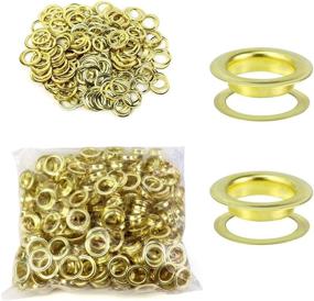 img 4 attached to QWORK 1/2 Inch Metal Grommet Eyelet Kit - 500 Pieces Grommets and Washers for Clothing, Leather Tags, Canvas, and DIY Crafts - Self Backing with Gold Finish