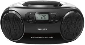 img 4 attached to 🎵 Versatile Philips Portable CD Player Boombox with Bluetooth, MP3, FM Radio, USB Input, Audio-in, and LCD Display for immersive stereo sound