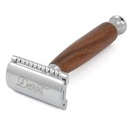 🪒 detroit grooming co. the og safety razor: premium wooden handle, open comb, double edged razor for men - achieve smooth shaves with comfort, precision, and control - easy reload logo