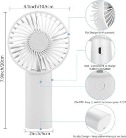 img 1 attached to 🌬️ Tutuko Portable Handheld Fan: USB Rechargeable, Long Working Time, 3 Speed Levels - Ideal for Indoor and Outdoor Use - Perfect Summer Gift!