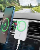 🚗 mag safe car mount charger for iphone 13/12 - 15w qi fast charging magnetic wireless car charger, white logo