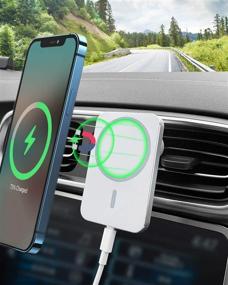 img 4 attached to 🚗 Mag Safe Car Mount Charger for iPhone 13/12 - 15W Qi Fast Charging Magnetic Wireless Car Charger, White