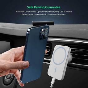 img 1 attached to 🚗 Mag Safe Car Mount Charger for iPhone 13/12 - 15W Qi Fast Charging Magnetic Wireless Car Charger, White