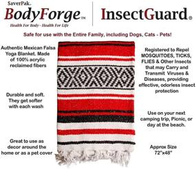 img 3 attached to $averPak BodyForge - InsectGuard Permethrin Treated Insect Repellent Blanket: Authentic Mexican Falsa Yoga Blanket (Red/Black/White)