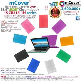 img 3 attached to Чехол mCover Hard Shell для ноутбука Acer Chromebook 15 серии CB315-1H (2019, 15.6 дюйма, синий) - НЕ совместим с более старыми моделями Acer Chromebook C910 / CB5-971 / CB3-531 / CB515 и другими - Ноутбук