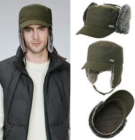 img 2 attached to 🎩 Jeff & Aimy Winter Unisex Elmer Fudd Earflap Trapper Hunting Ski Hat Baseball Cap 54-62CM