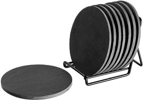 img 3 attached to Juvale Round Slate Coasters Set