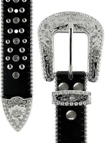 img 2 attached to 💎 Stylish Western Crystal Rhinestone Cowgirl Studded Women's Belt Accessories: Elevate Your Outfit!