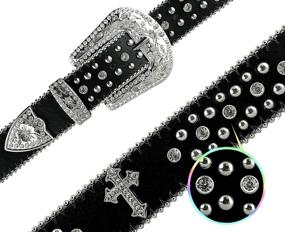 img 3 attached to 💎 Stylish Western Crystal Rhinestone Cowgirl Studded Women's Belt Accessories: Elevate Your Outfit!