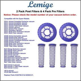 img 2 attached to 🧹 Lemige Post and Pre Filter Replacement for Dyson DC65 DC66 DC41 UP13 UP20 Animal, Multi Floor and Ball Vacuums – Compare to Part 920769-01 and 920640-01