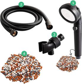img 4 attached to Revitalize Your Shower Experience with the Original StoneStream EcoPower Shower Head System - Enhanced Water Softening, Pressure Boosting, and Water Saving Benefits - Multi Function Showerhead + 4-in-1 Wall Adapter Kit in Matte Black