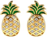 🍍 hypoallergenic sterling silver pineapple stud earrings for girls, teens, and women - fruit jewelry gifts logo