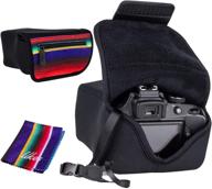 📷 ukes dslr slr padded neoprene camera case - the cobijas with ultra soft interior, enhanced seams, convenient accessory pocket, and lens cloth logo