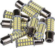 💡 10-pack of high-intensity 1141 interior light bulbs ba15s 1156 with 80 smd led and 1003 900 lumens for rv, camper trailer, turn signal, backup, reverse - xenon white logo